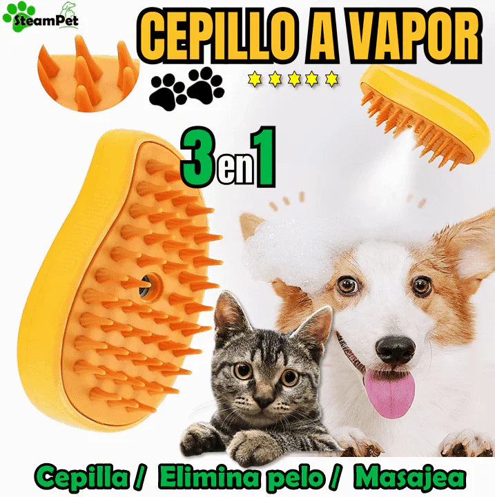 Cepillo de Vapor Eléctrico para Mascotas